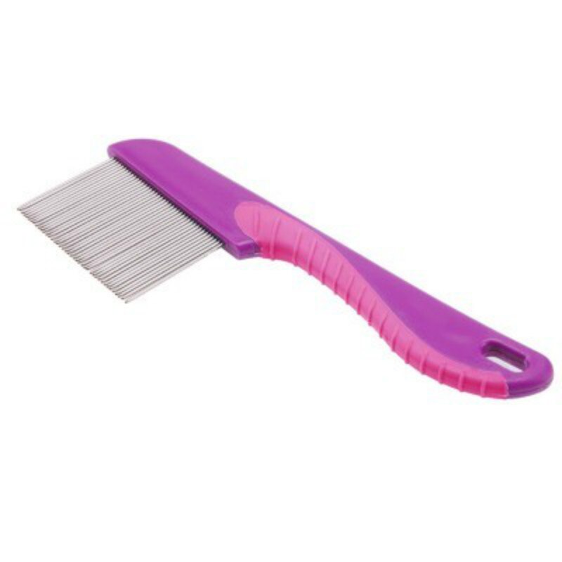 head lice remover hair Comb Stainless Steel Nit Head Hair Lice Comb Metal Fine Toothed Flea Flee With Handle Hairbrush Tools: Long purple