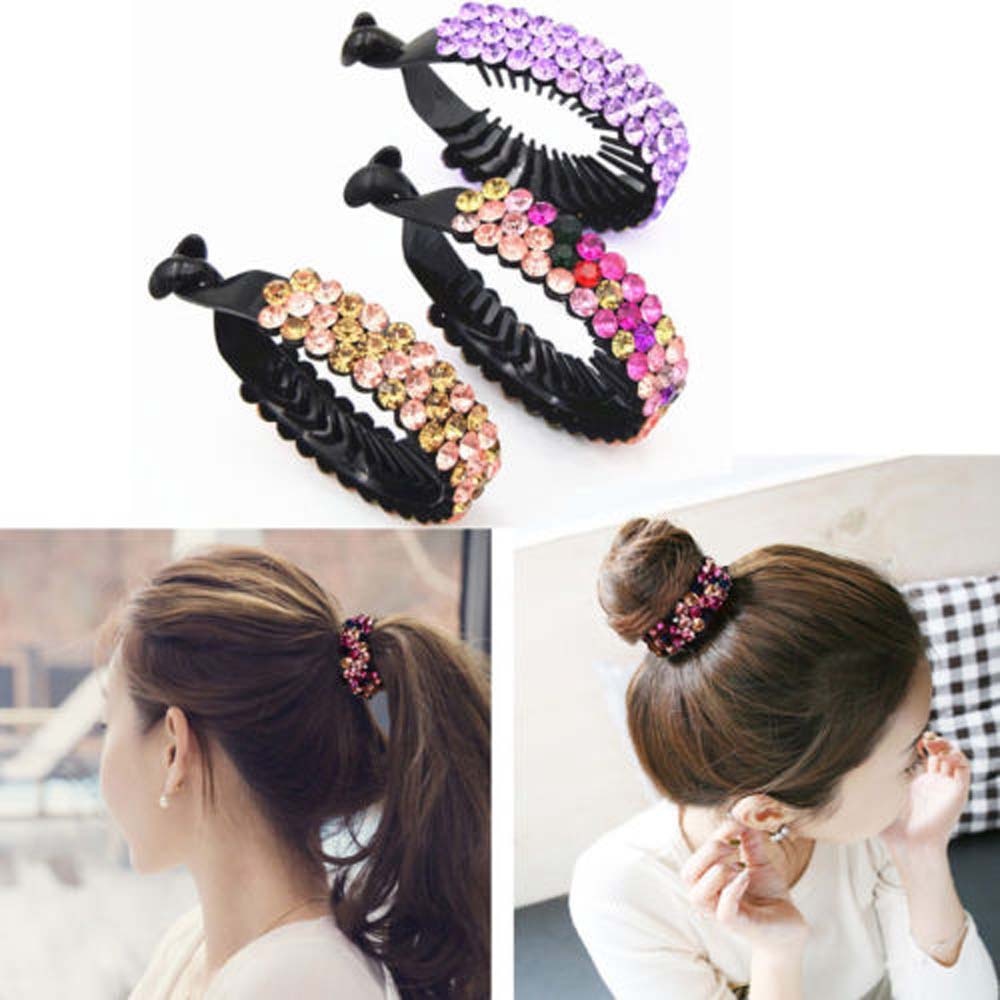 Esshogo Vintage banaanclip, banaanclip voor dik haar, banaanclip voor haar, vintage banaan-haarspelden paardenstaart, haarclip, haarklemmen voor vrouwen en meisjes, banaan haarspelden