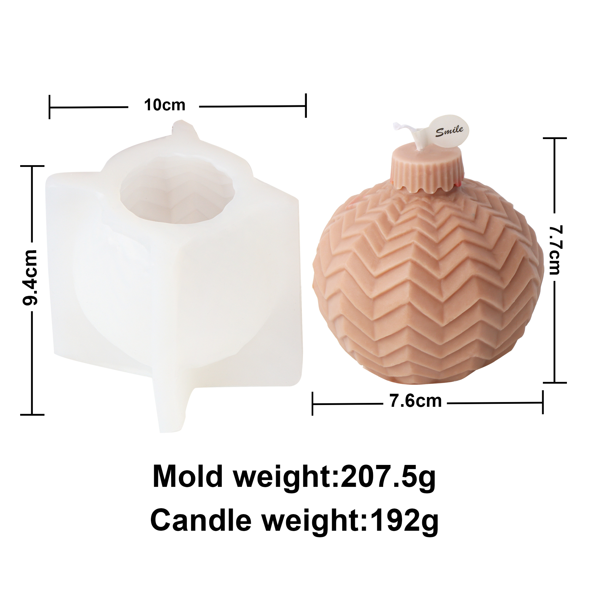 Stampo in silicone per campana di Natale fai-da-te design con sfera di lanterna in rilievo 3D per candele profumate e decorazioni natalizie: Grigio chiaro