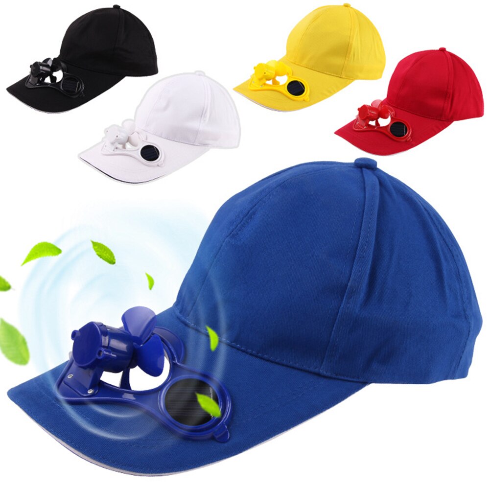 Gorro de pesca con energía Solar para hombre y mujer, gorro de verano con ventilador fresco, ahorro de energía, No requiere baterías, para playa,
