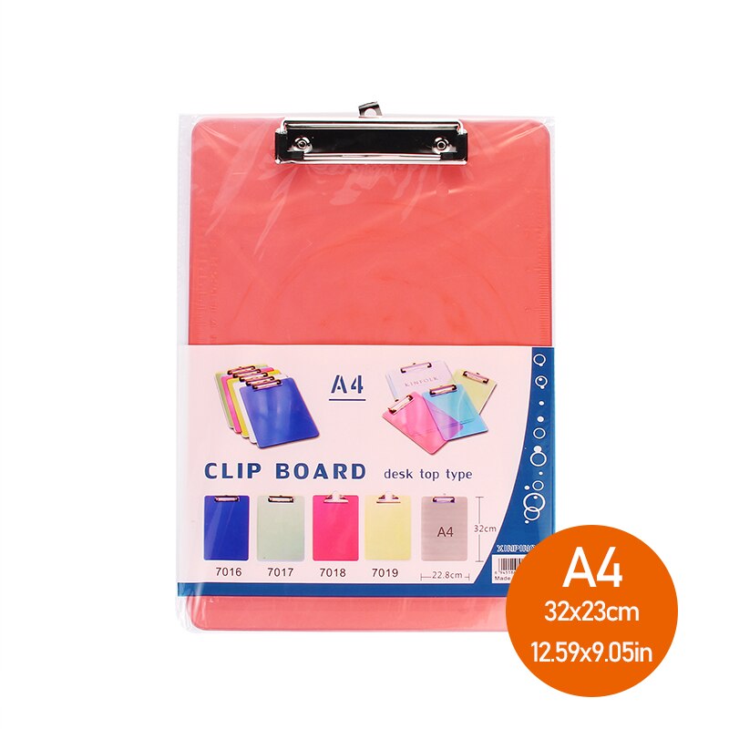 A4 PP Plastic Folder Portable Pad Portable Pen Tray Office Metting File Pocket School folders A5 cilp file: A4 RED