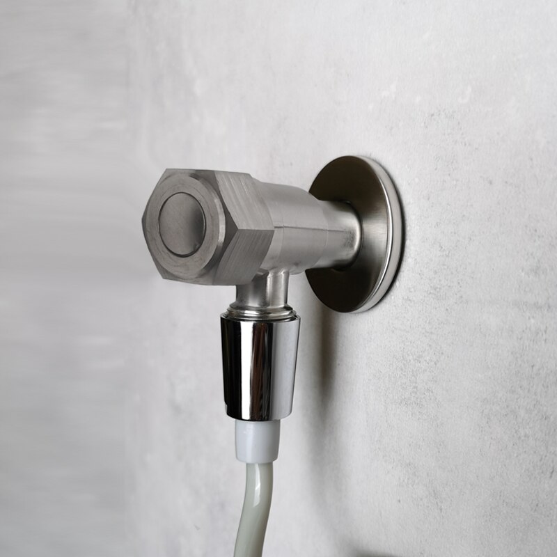 304 Stainless Steel Matt Brushed Metal Angle Valve G1/2 Water Heater Toilet Inlet Stopper for Fauce