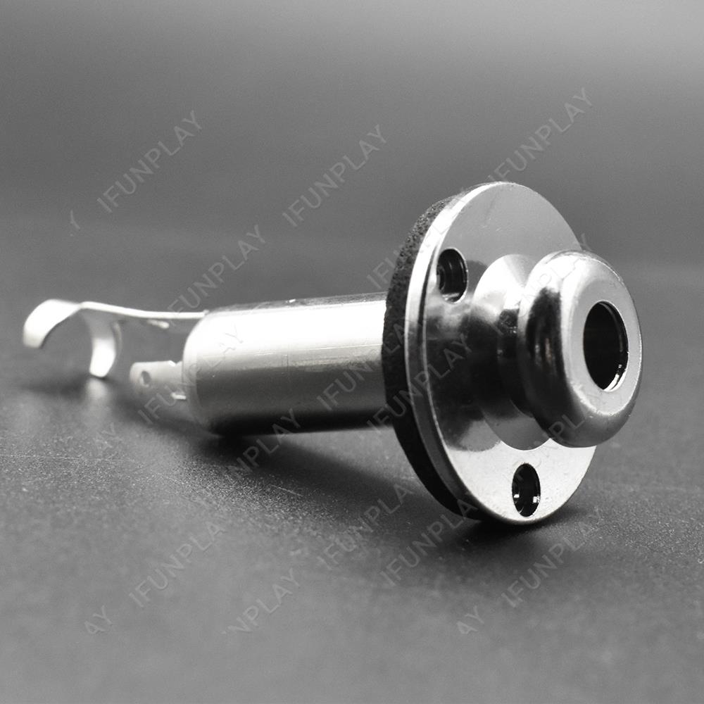 Krom avtagbart jekkdeksel messing 1/4 &quot; 6.35 gitarreim låsestift jack end pin output input jack-kontakt for gitarbass