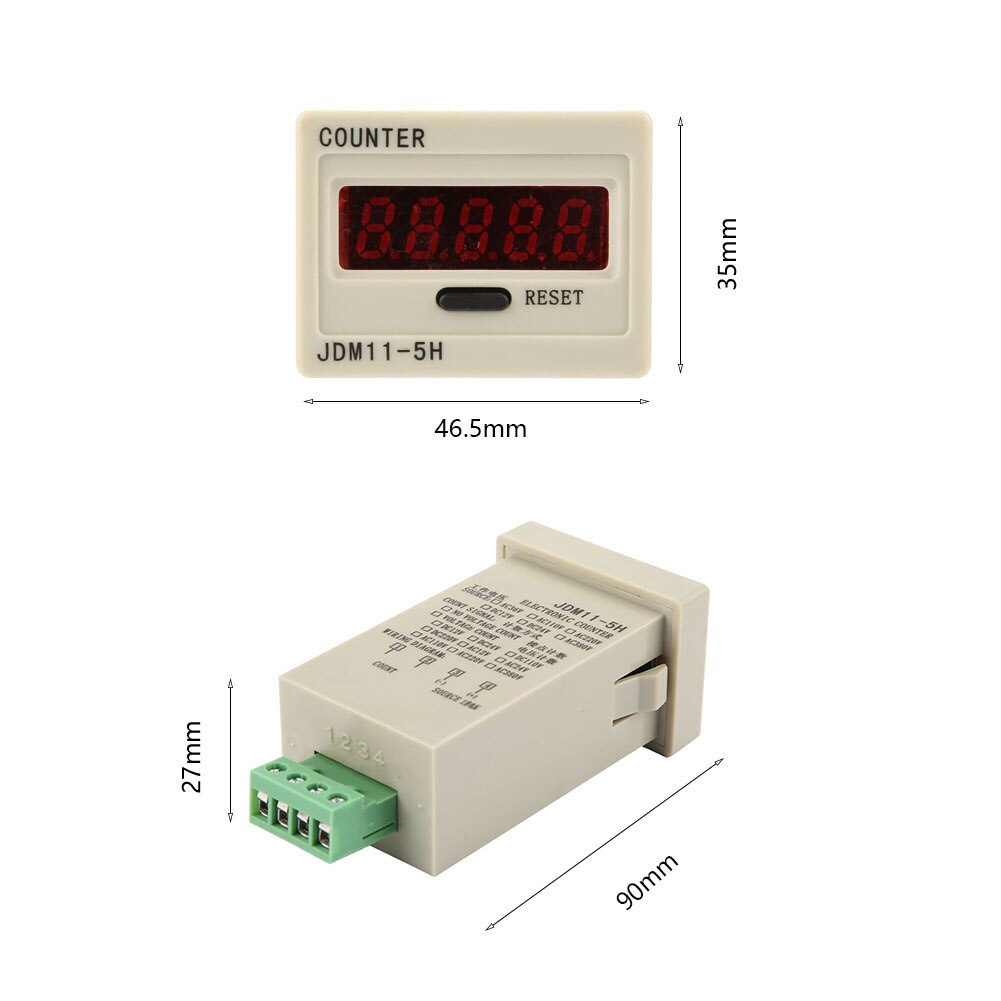 Jdm 11-5 h 5- cifret display elektronisk akkumuleringstæller  ac220v / dc36v / dc 24v / dc 12v