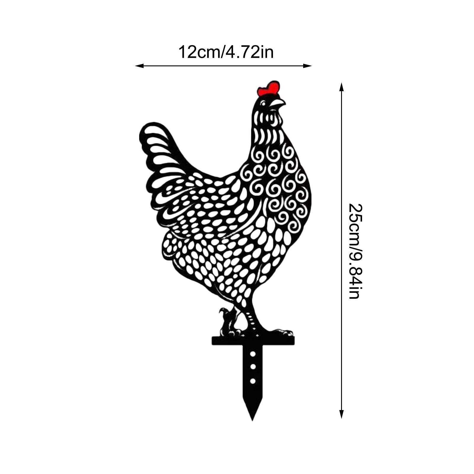 Easter Chicken Yard Art Garden Hen Chick Statues Set Backyard Lawn Stakes Hen Yard Decor Cock Statues Decoration Ornament: C-2