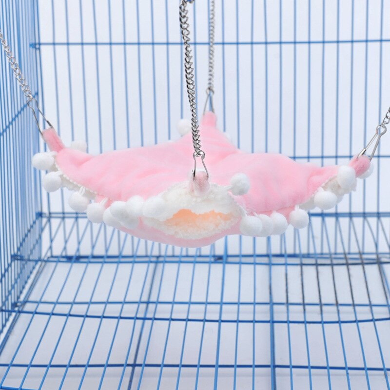 Hamster säng kanin hängsäng hängmatta små djur bur säng husdjur grotta säng bur bo tillbehör för hamster små djur hus råtta: Rosa / 21 x 21cm