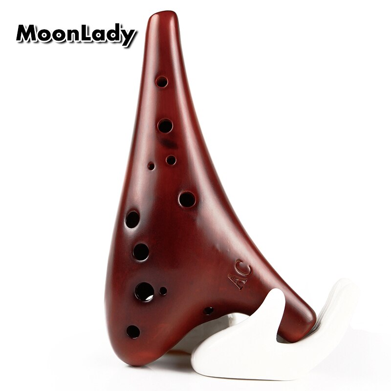 Alto C Strawfired Ocarina Classic Brandende Glazuur Muziek Instrument Ocarina 12 Gaten Keramische Ocarina Houtblazers Instrument