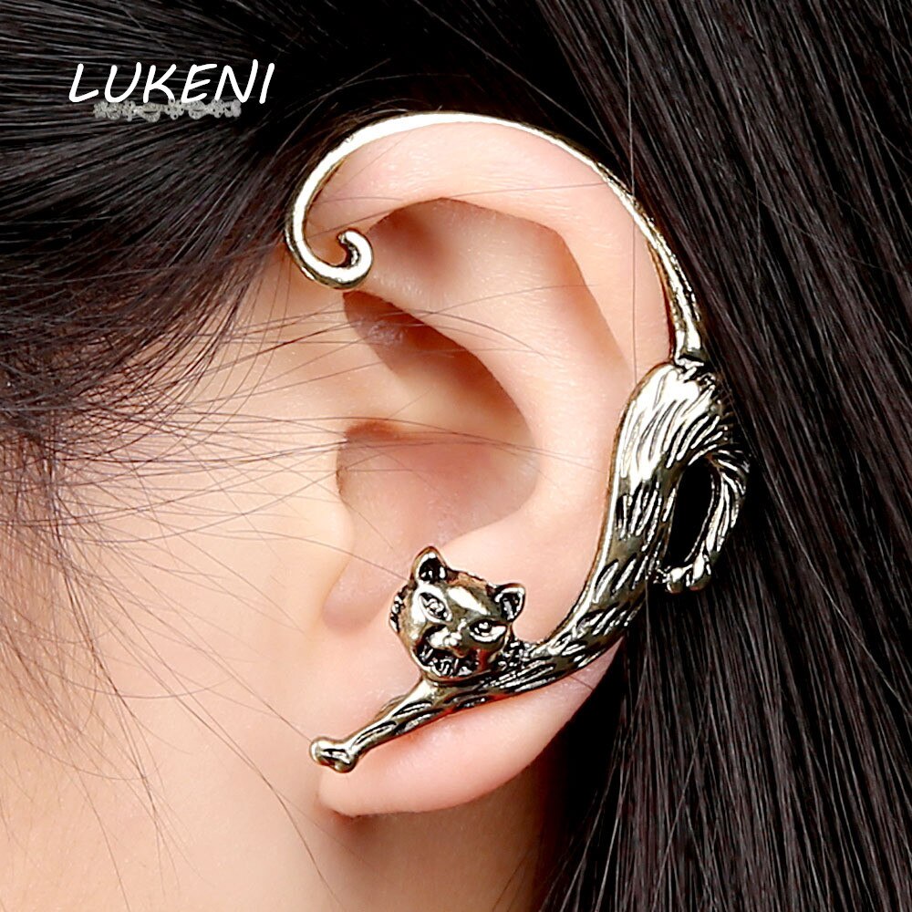 LUKENI 10 Teile/los Modeschmuck Ohrringe Punk Katze Lange Ohrringe Für Frauen Und Männer EJ003