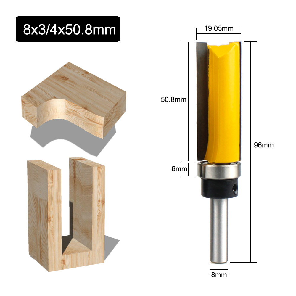 8mm shank Mortising carbide Wood Milling Cutter End Mill Tools Router Bits Cutter Machine Woodworking Tenon CNC: 50.8mm