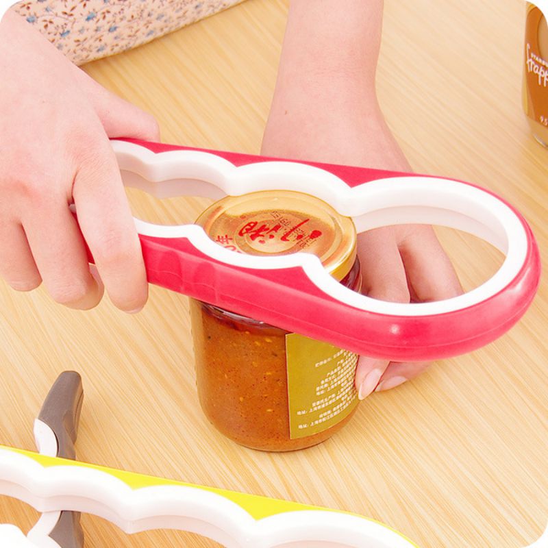 Handleiding Jar Fles Blikopener 4 In 1 Binnenste Rubber Twist Grip Multi-Size Voor Kinderen Ouderen Zwak handen Artritis