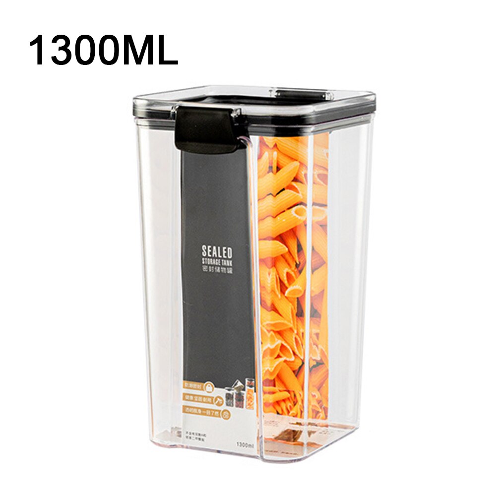 Køkken opbevaringsboks ris pasta nudler havregryn snack mad flaske køleskab opbevaring flaske forseglet fugttæt korn mad beholder: 1300ml