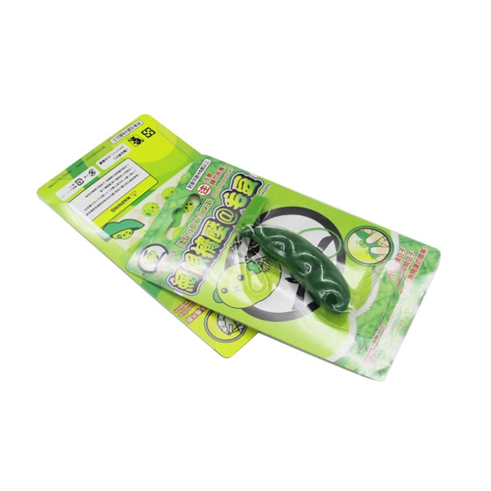 Squish Squeeze Toys Green Fun Beans Mini Pendants Anti Stressball Squeeze Slow Rebound elastic Squeeze Toy for Decompression