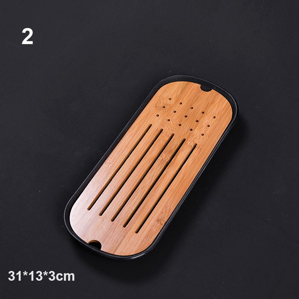 Chinese Style Bamboo Tea Trays Tea Serving Kung Fu Tea Trays Eco-Friendly Household Water Storage Trays Dry Bubble Table: 2