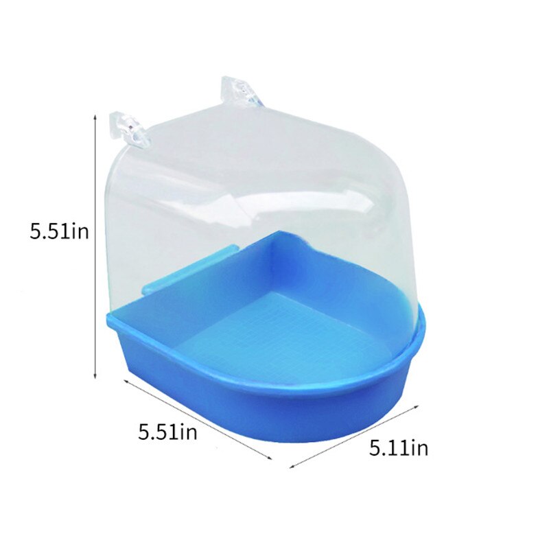 1pc plastik fugl vandbad til finke kanarisk undulat i farvemuligheder kroge på udvendigt bur hængende skål parakit fuglebad