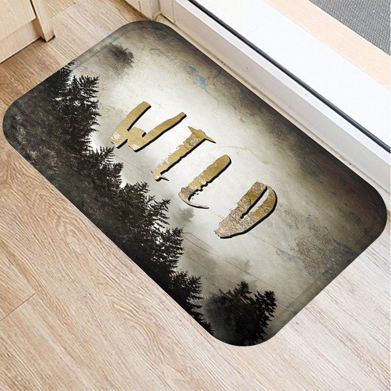Wald Kokosnuss Baum Anti-Unterhose Fußmatt Küche Eingang Tür matt Wildleder Samt Teppich Gummi Bunte drinnen Boden Matten Teppich 48245: 2DD-48245-009
