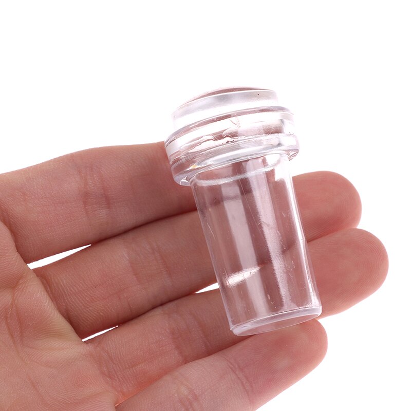 Pure Clear Jelly Silicone Nail Art Stamper Schraper Nail Stamp Stempelen Tool ~