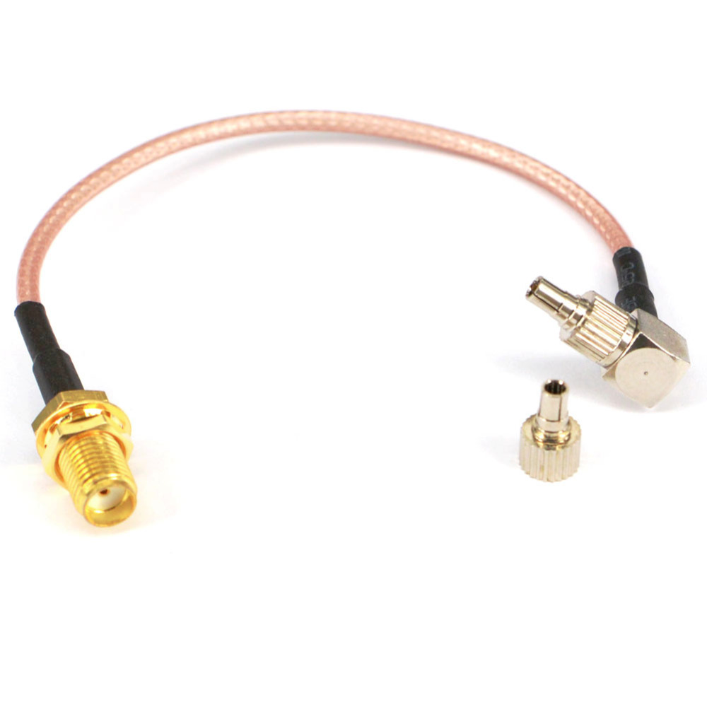 2 pieces SMA Female to TS9 and CRC9 two ways RG316 Coaxial Cable 15CM