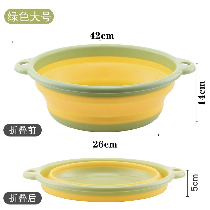 Foldable Washbasin Large Home Portable Private Area Small Basin Travel for Student Dormitory Plastic Laundry Basin: Green
