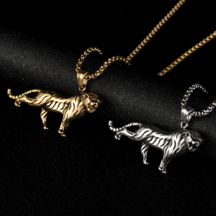 Persönlichkeit Dominierenden Tiger Anhänger Halskette Motorrad Party Punk Biker Tier Halskette Männlich Halskette Schmuck Zubehör
