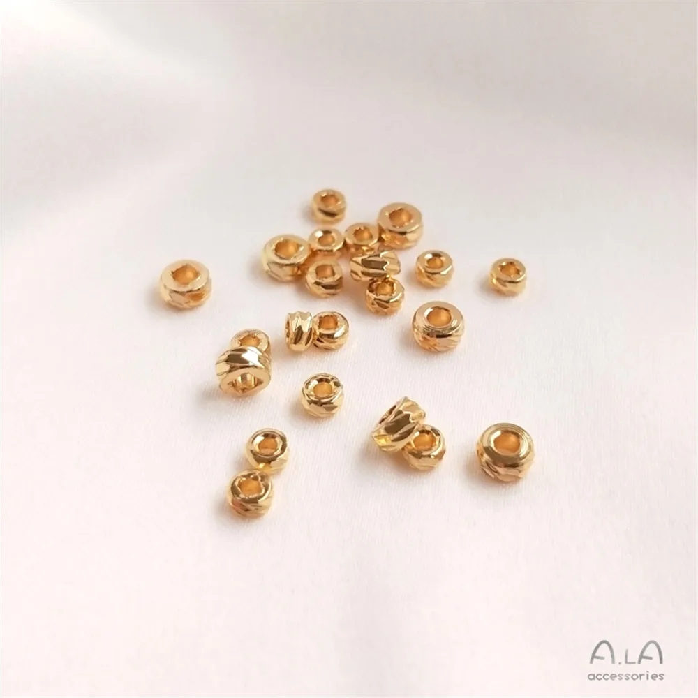 14K Gold Wrapped Kleine Gebroken Goud Kralen Driehoekige Spacer Diy Armband Hoofddeksel Handgemaakte Kralen: YELLOW / 5mm