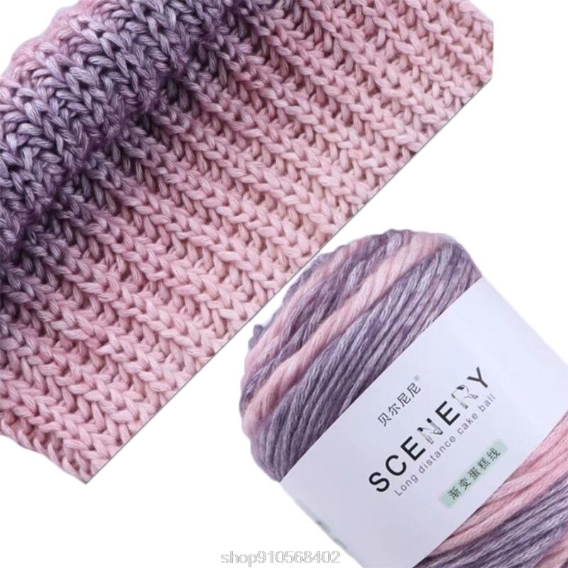 100g kamgarn hand stickning kaka garn gradient ombrecrochet vävd tråd diy hantverk för halsduk tröja kappa  n17 20: 6 ee 703462- g