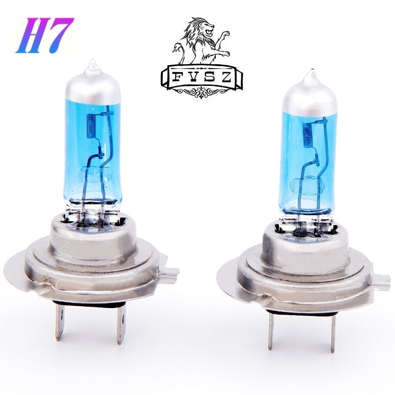 2Pcs H7 12V 55W 12972C1 Cars Halogen Headlamp Bulb Px26d 5600K 1600lm Quartz Glass Super Dipped Headlight White Lights (DC12V)