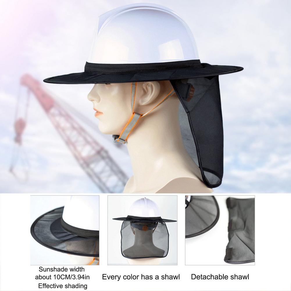 Sunshade Helmet Sun Shade Outdoor Construction Safety Hard Hat Device Neck UV Protector Work Hard Hat Full Brim Mesh Sunshade