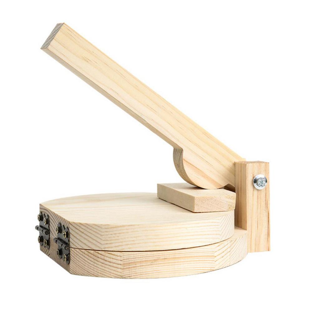 Wooden Tortilla Press Dumpling Skin Maker Tools Presser Chapati Roti Taco Corn Maker Pressing Tool For Kitchen Accessories: Round