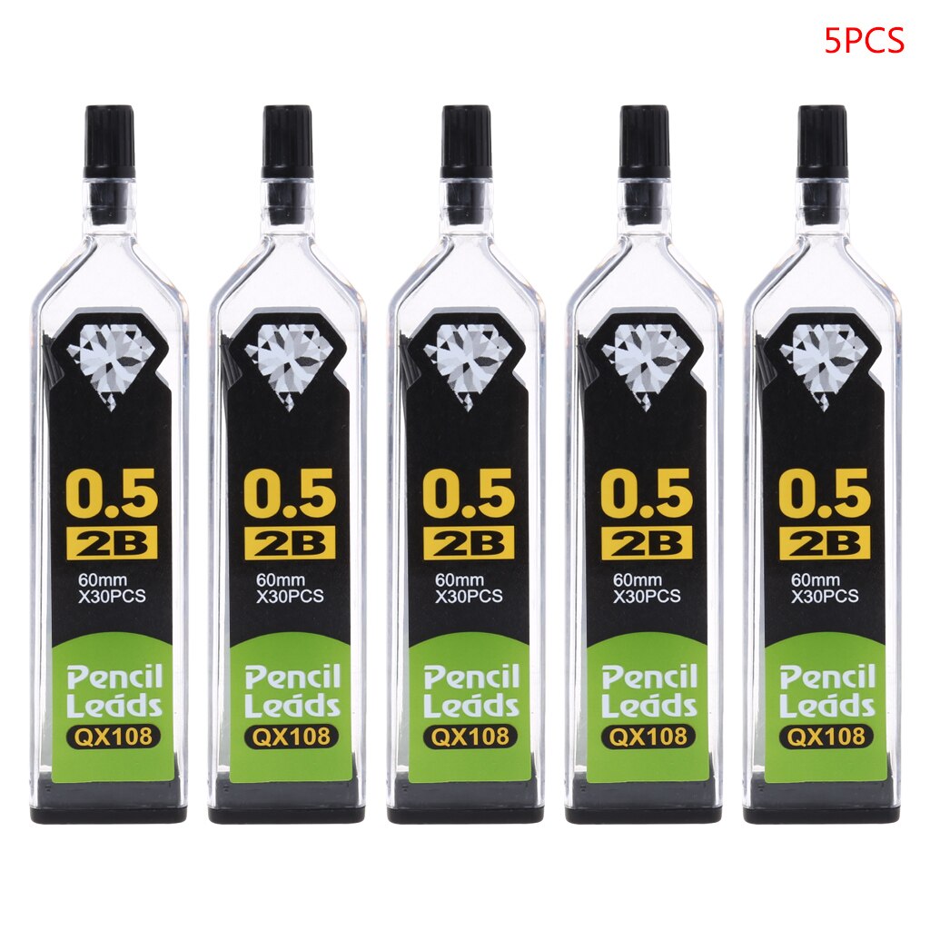 5 kpl 0.3/0.5/0.7/0.9mm hb 2b täyttöjohtoa automaattisille mekaanisille kynille koulun toimistotarvikkeille  g6dd: 0.5