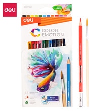 Deli Watercolor Pencils 12/24/36 Colors Drawing Pen Art Set Children Kids Painting Sketching school office supplies