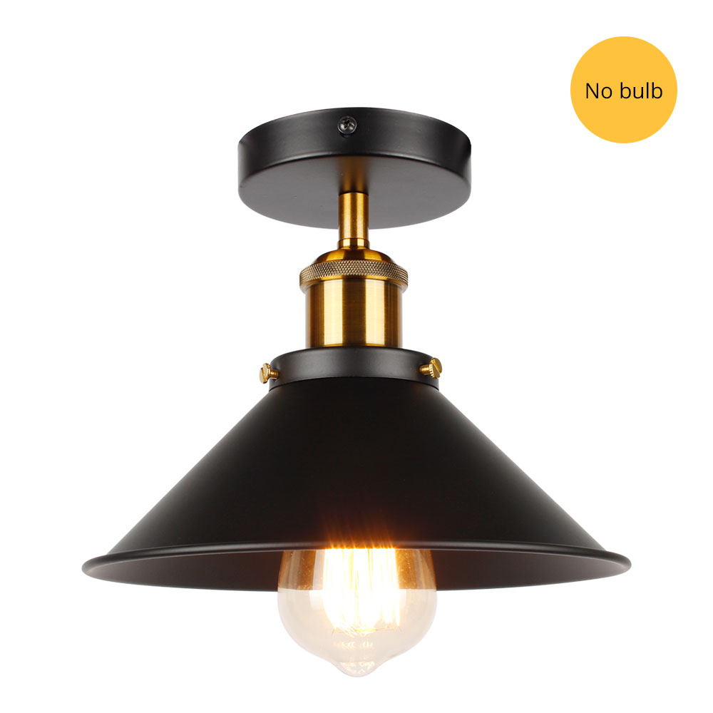 Industrial Ceiling Light vintage ceiling lamp Retro Loft ceiling lighting American country light fixtures: Black / 2  Pieces