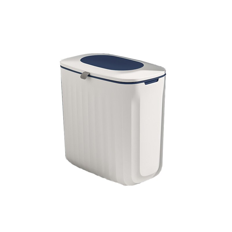 Cubo de basura colgante para puerta de armario de cocina, cesta de basura de reciclaje de cocina de gran capacidad, montada en la pared, rápida, ordenada: Ocean Blue 8L