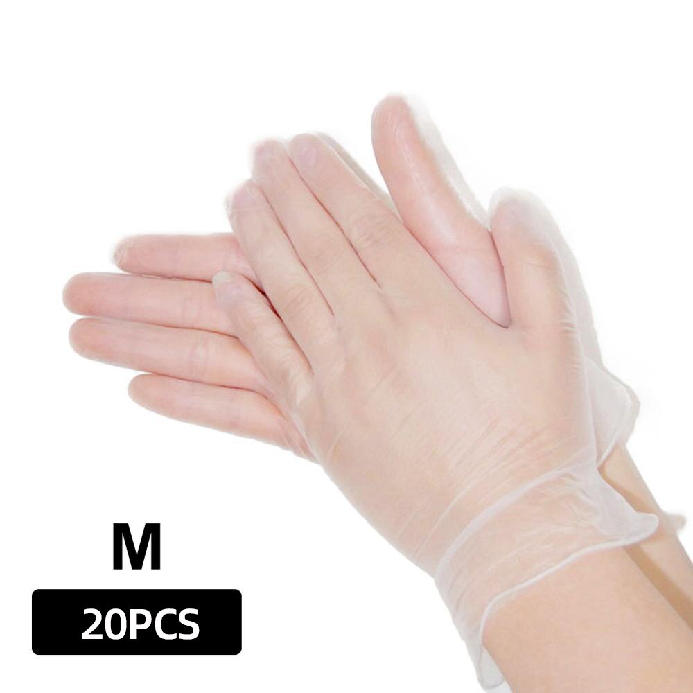 20 Stks/zak Wegwerp Pvc Vinyl Rubber Handschoenen Voor Laboratorium Restaurant Locomotief Reparatie Tatto Waterdichte Handschoenen: 20pcs M