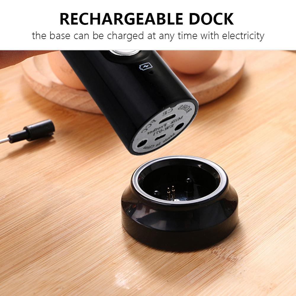 3 Speed Verstelbare Usb Oplaadbare Handheld Blender Melk Koffie Tore Rvs Elektrische Mixer Schuim Maker Keuken Gereedschap