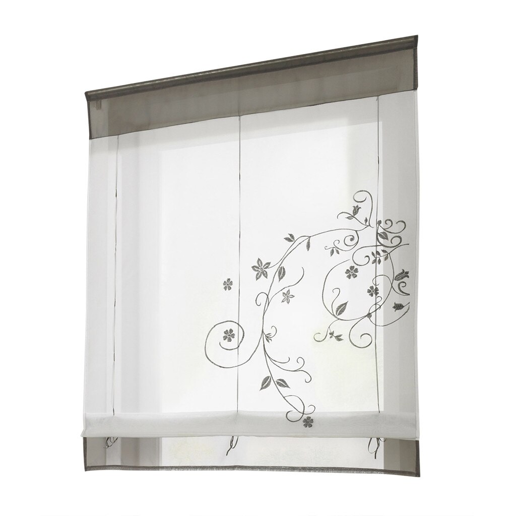 Cortinas romanas bordadas, tul, cortina de ventana moderna para habitación Pastoral, decoración de ventanas de pared, MAR6, novedad: Gray