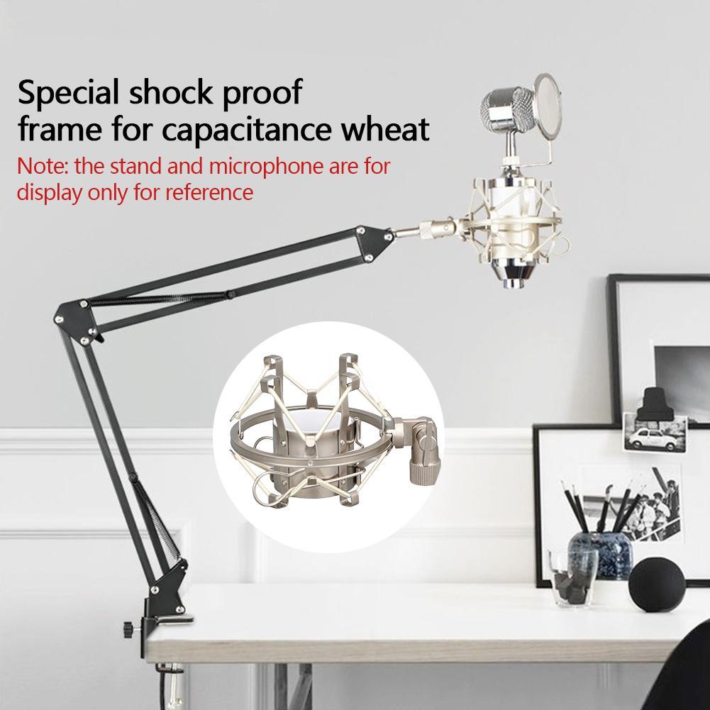 1Pcs Metal Microphone Shock Mount Locking Knob Reduce Noise Broadcast Clip Studio Recording Mic Holder Accessories