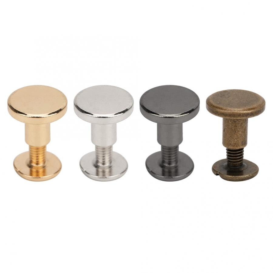 50 Set 8mm Leather Rivets Pure Copper Flat Head Metal Rivets Leather Strap Screws Kit for Notebook Binding Rivet Tubular Studs