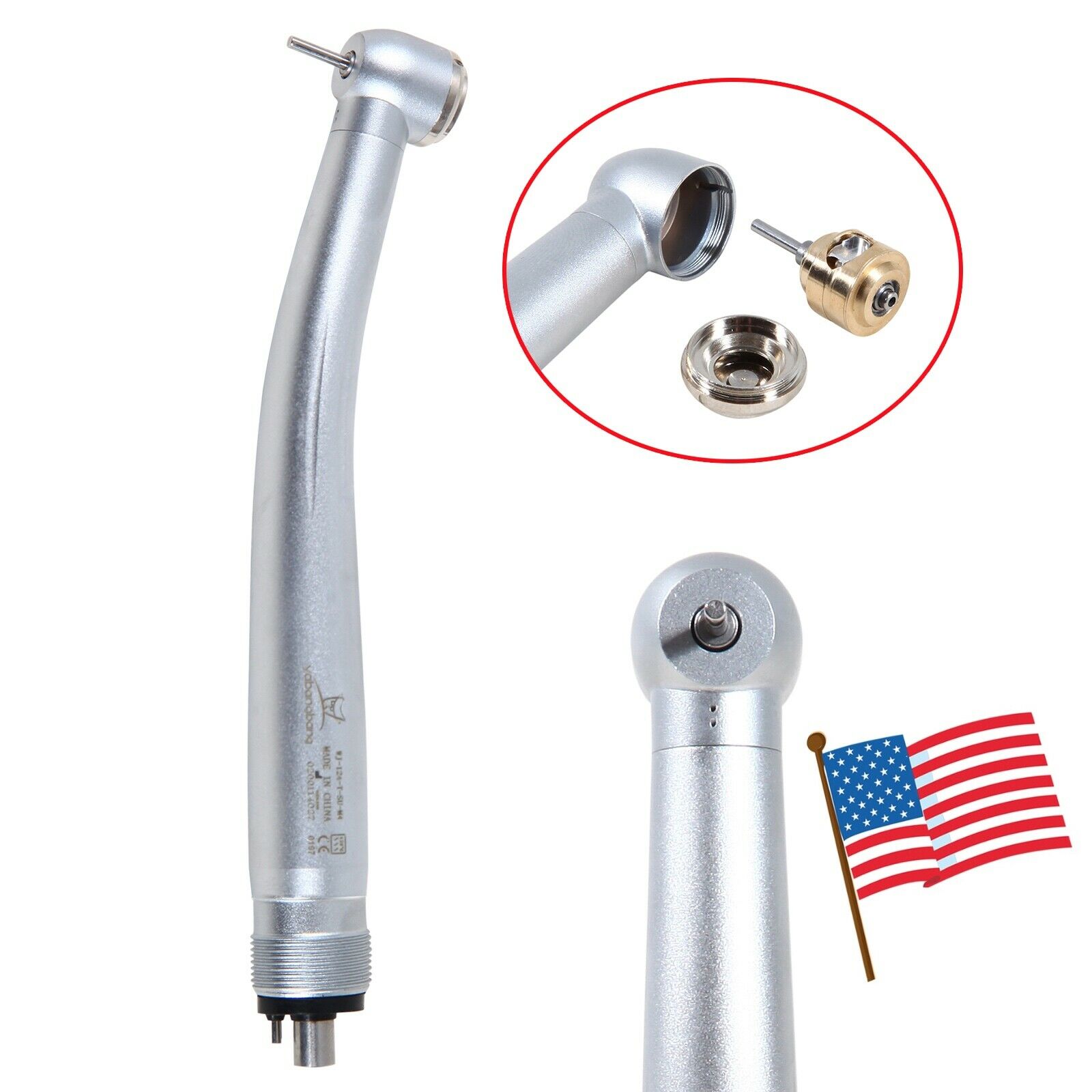 Nsk Stijl Dental Hoge Lage Snelheid Enkele Spray Standaard Hoofd Contra Hoek Rechte Handstuk Air Motor 2/4 Gat: High Speed 4H