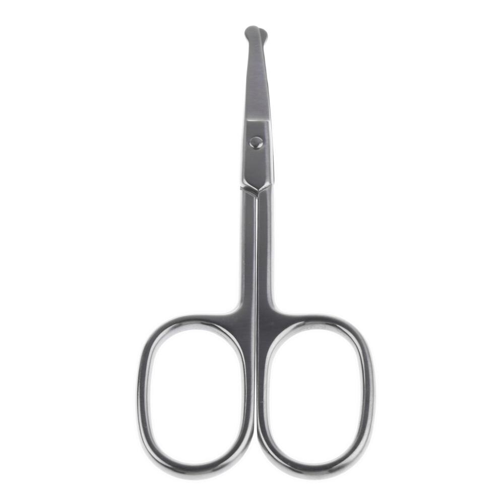 Mini recto bigote removedor de vello de la nariz de tijera Trimmer seguridad punta redonda, oído, nariz Trimmer para los hombres afeitado maquinilla de afeitar: Dorado
