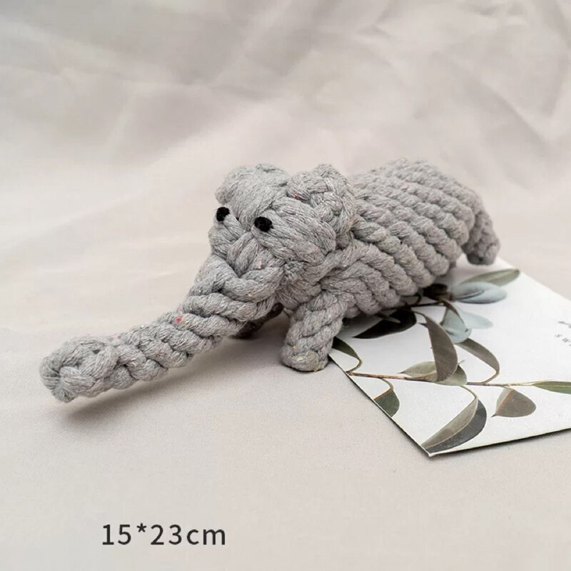 1pcs Bite Resistant Pet Dog Chew Toys for Small Dogs Cleaning Teeth Puppy Dog Rope Knot Ball Toy Playing Animals Dogs Toys Pets: Elephant