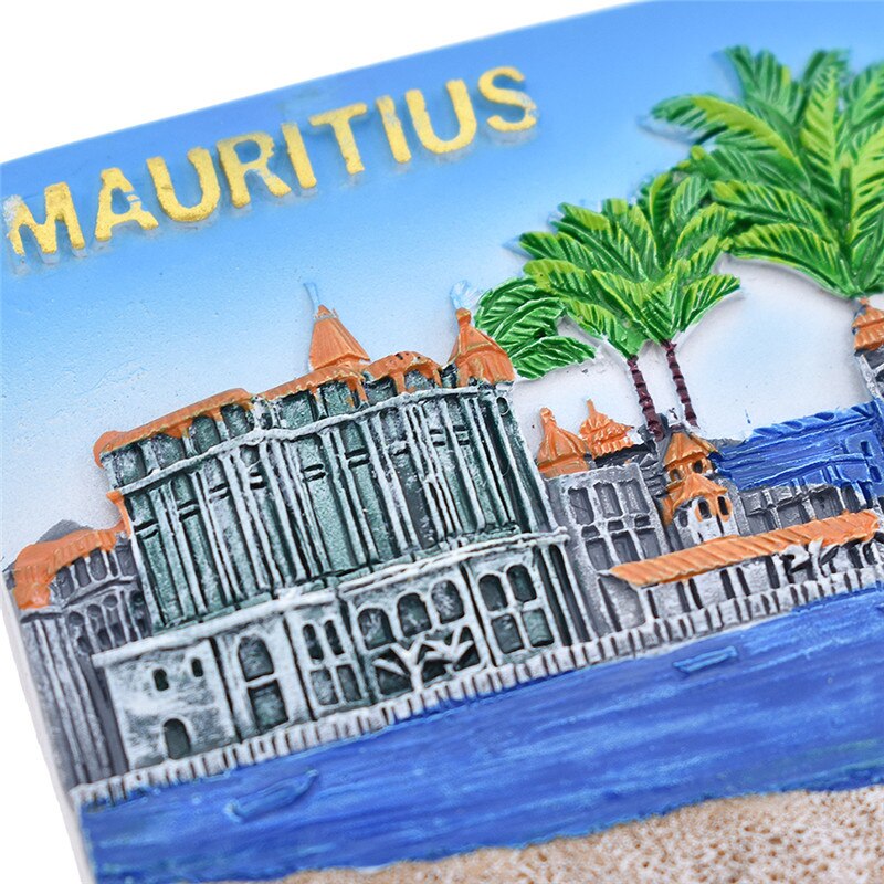 Mauritius Landscap Fridge Magnets Cartoon View Rectangle Refrigerator Sticker Modern Home Kitchen Decor Souvenir