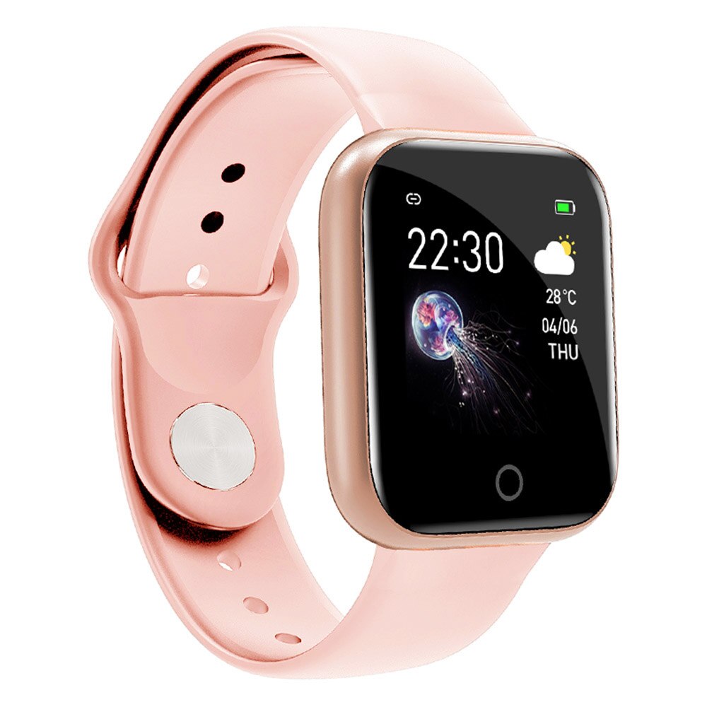 Pedometro I5 Smart Fitness IP67 impermeabile 1.3in schermo Sport Band cardiofrequenzimetro Monitor per dormire pedometri Fitness: Pink