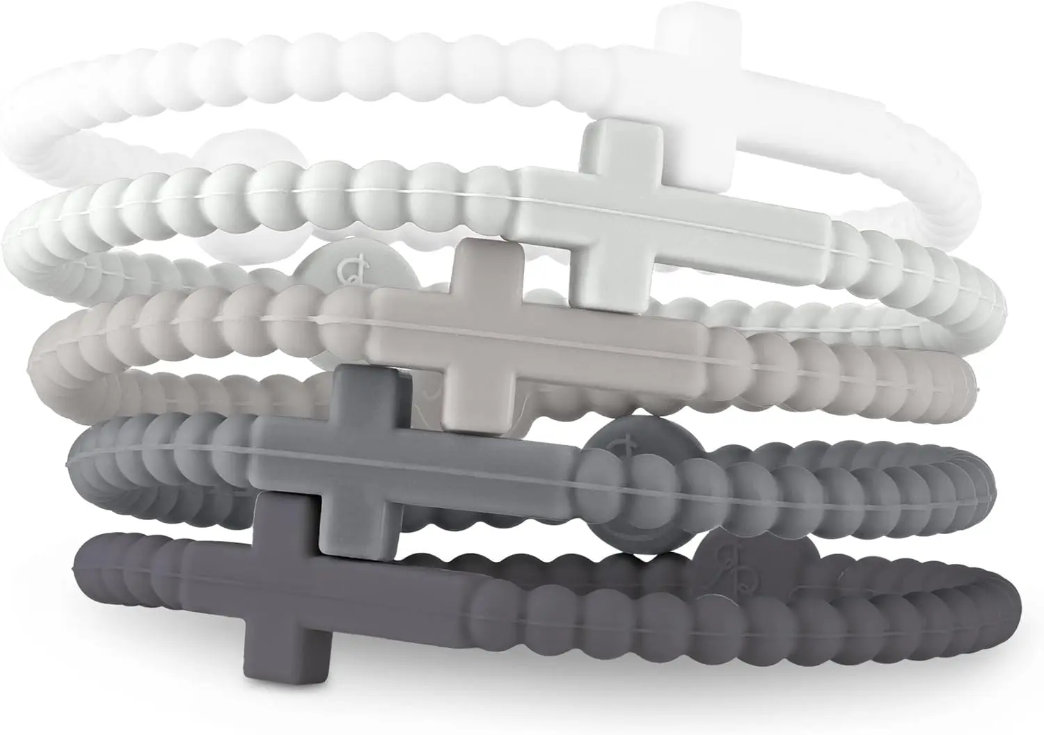 Jesus Bracelets - Cross & Macaron-colored Beaded Silicone Bracelets for Women Men Girls Boys Kids Aldult: 17.5cm / dark green