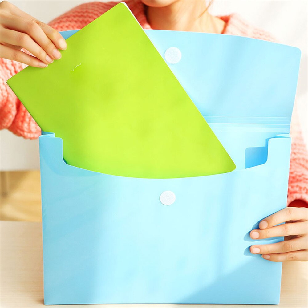 Envelope Folder Hook Loop Closure Document Envelopes A4 Size For Office School PVC Waterproof