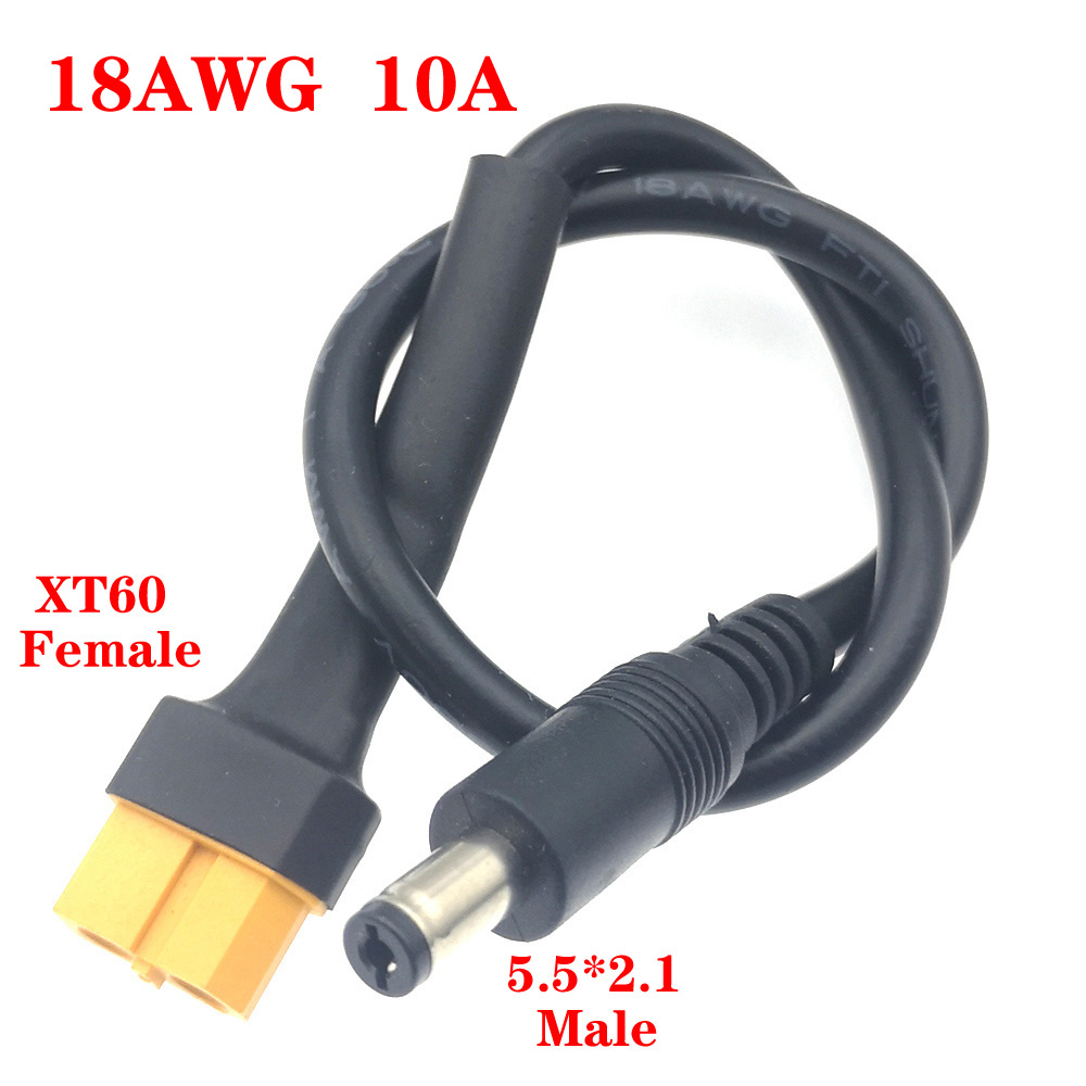 1 Uds 10A Ultra-suave XT60 conector macho hembra a DC 5525/DC5521 Cable de alimentación para reparación de campo multirotor Fly FPV aplicar: Oro