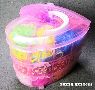 Børn farverige gummibånd vævesæt diy håndværk legetøj elastisk armbånd sæt vævemaskine bånd strikkede figurer charms legetøj: 4000 stk