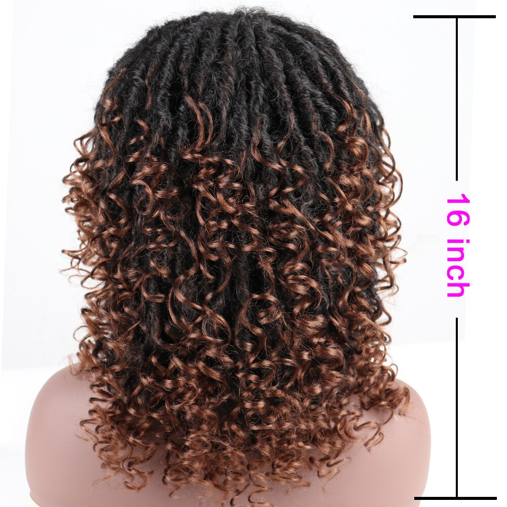Goddess Faux locs Synthetic Hair Wig Crochet Braid Made Twist Jumbo Dread Goddess Hairstyle Afro Brown Hair for Women
