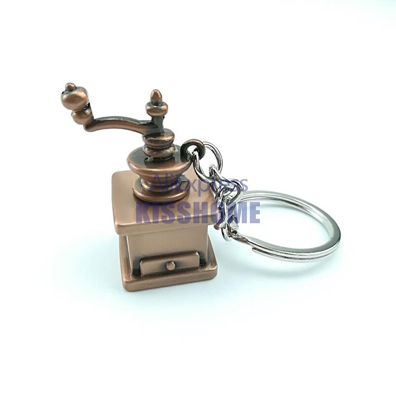 Kaffemaskiner i zinklegering nøglering bærbar nøglering kaffeværktøj værktøj barista espresso kaffe tilbehør: Guldkværn 4 x 2.2