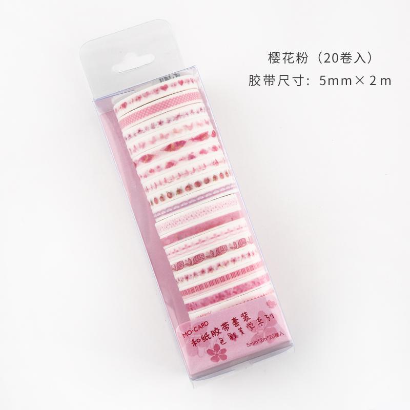 Washi tape papel adhesivo decorado multicolor para hacer scrapbooking, cinta de papel de arroz, celo japonés, decoración, manualidades, álbum de recortes, papelería japonesa, varios colores, paquete de 20 rollos: B