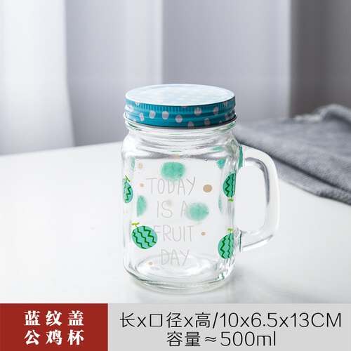 Haikyuu – tasse à jus de fruits créative avec couvercle, bouteille à trou, paille, boisson froide, verre à thé au lait, en peluche: Cup  Blue Pattern